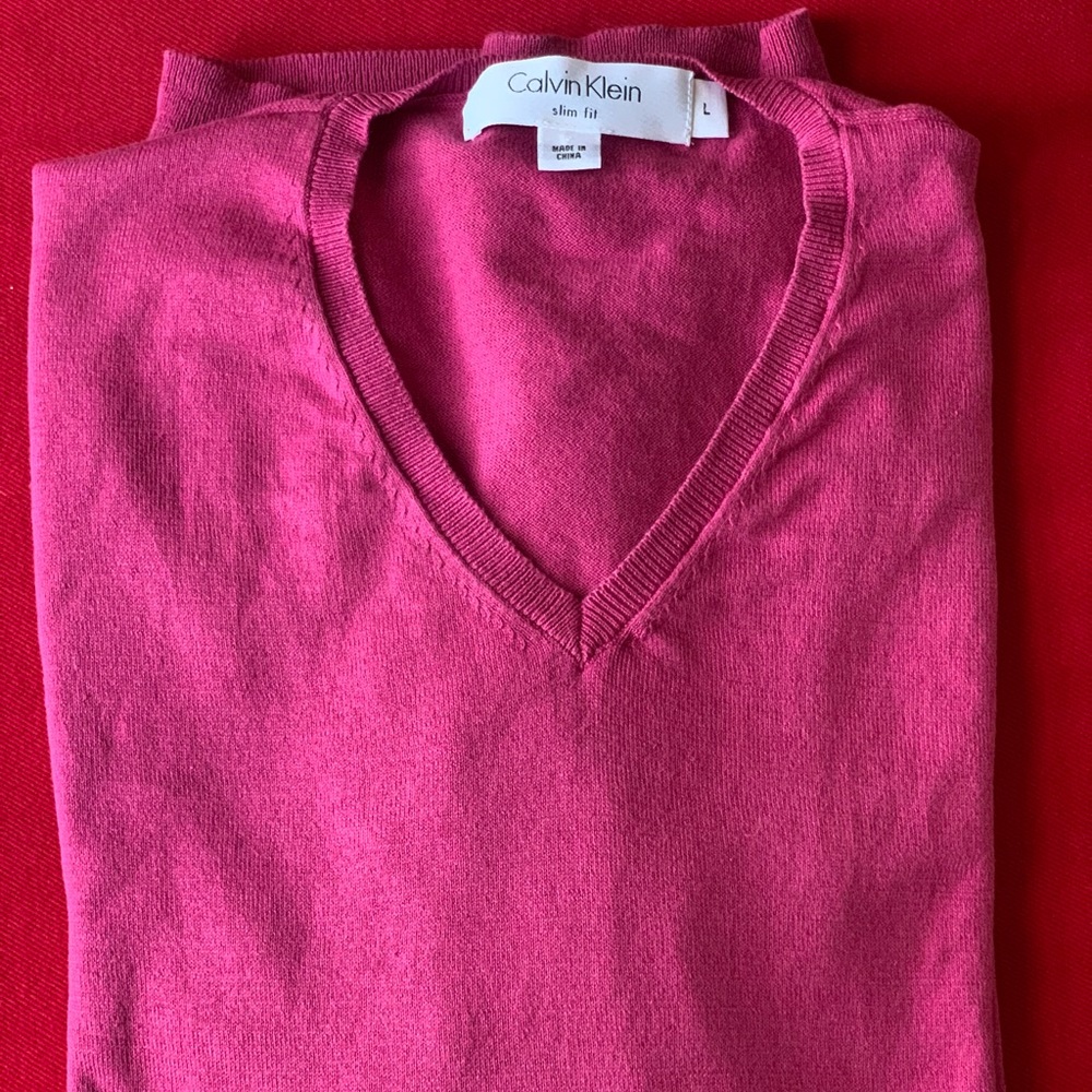 Calvin Klein, Men, Sweater, cotton, Size L, pink